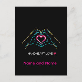 ラグジュアリー リアル カップル 手をつなぐ ゴールドリング アン ポストカード