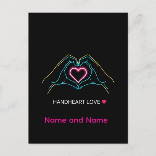 ラグジュアリー リアル カップル 手をつなぐ ゴールドリング アン ポストカード (正面)