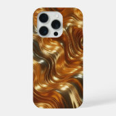 ラグジュアリー リキッド ゴールド ウェーブ - シームレス メタリック フルイド iPhoneケース (裏面)