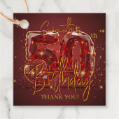 ラグジュアリー ルビーレッド ゴールド 50歳の誕生日 お礼 フェイバータグ (正面)