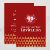 ラグジュアリー ルビー ジェムズ 40周年記念パーティー 招待状 (正面/裏面)