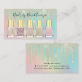 ラグジュアリー レインボー ダイヤモンド ドリップ ネイル ポリッシュ 名刺 (正面/裏面)