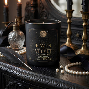 ラグジュアリー・レイヴン&ベルベット・ハロウィンキャンドル スクエアシール