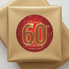 ラグジュアリー レッド ゴールド ルビー ジェム ギャル 60歳の誕生日 ラウンドシール
