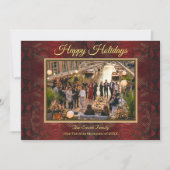 ラグジュアリー レッド パイソン プリント フレーム フォト シーズンカード (正面)