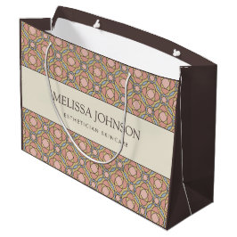 ラグジュアリー レトロ ジオメトリック スキンケア ギフト バッグ ラージペーパーバッグ