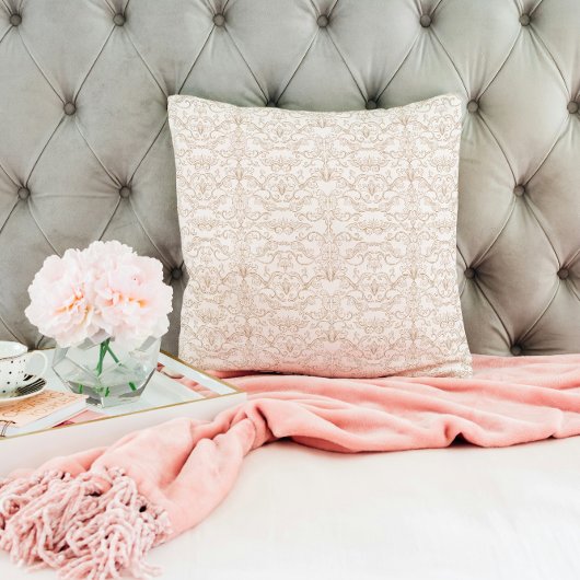 ラグジュアリー ロイヤル ゴールド バロック ダマスクスロー枕 クッション