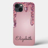  ラグジュアリー ローズゴールド グリッター Case-Mate iPhoneケース (裏面)