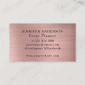 ラグジュアリー ローズゴールド ダイヤモンド ストリップ エレガント メタリック 名刺 (裏面)