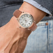 ラグジュアリー ローズゴールド & ブラウン レザー メンズ ウォッチ