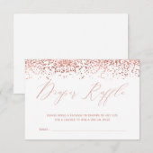 ラグジュアリー ローズゴールド ベビーシャワー おむつくじチケット エンクロージャーカード (正面/裏面)