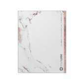 ラグジュアリー ローズゴールド マーブル カスタマイズ ステーショナリー ノートパッド (回転)