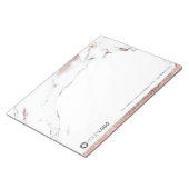 ラグジュアリー ローズゴールド マーブル カスタマイズ ステーショナリー ノートパッド (アングル)