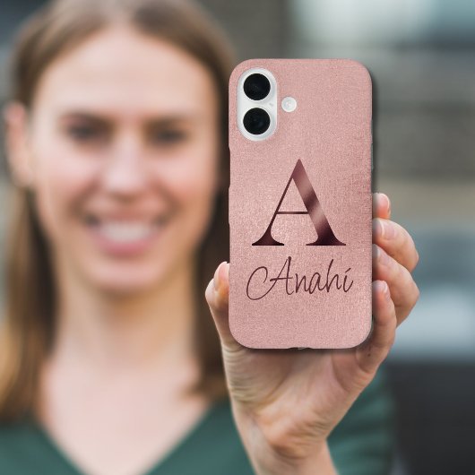 ラグジュアリー ローズゴールド モノグラム Case-Mate iPhoneケース
