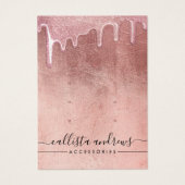 ラグジュアリー ローズゴールド 極厚 グリッター ドリップス ロゴ イヤリング (正面)