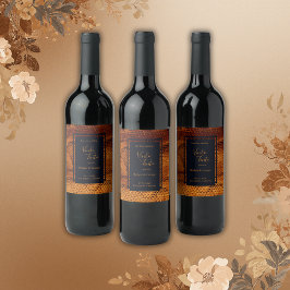 ラグジュアリー ワイルド スネーク スキン アニマル ウェディング ワインラベル