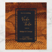 ラグジュアリー ワイルド スネーク スキン アニマル ウェディング ワインラベル (シングルラベル)