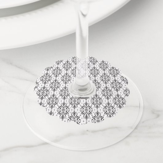 ラグジュアリー ヴィンテージ パターン 4 ワイングラスタグ (クローズアップ)