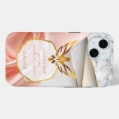 ラグジュアリー 信仰 ピンク サテン 大理石 ゴールド 鳩 Case-Mate iPhoneケース (裏面 (横))