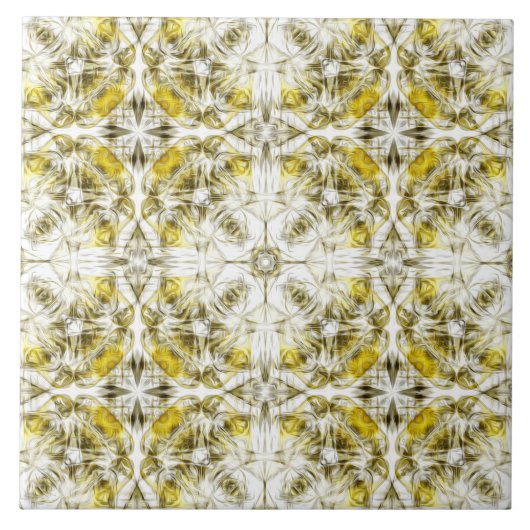 ラグジュアリー，装飾品，マスタードイエロー，ホワイト，グレー タイル (正面)