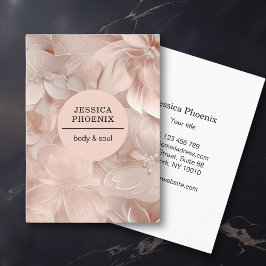 ラグジュアリー,赤面 – ベージュ,サークル,花,サロン 名刺