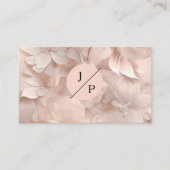 ラグジュアリー，赤面 – ベージュ，サークル，花，サロン 名刺 (正面)