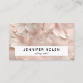 ラグジュアリー，赤面 – ベージュ，フラワー，サロン 名刺 (正面)