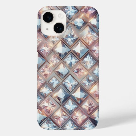 ラグジュアリー 3D クリスタル ダイヤモンドとローズゴールドの輝き Case-Mate iPhoneケース (裏面)