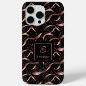 ラグジュアリーiPhone 14ケース モダン ローズゴールド メタリック Case-Mate iPhoneケース (裏面)