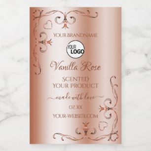 ラグジュアリーRosegold製品ラベル華美のコーナーロゴ フードラベル