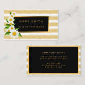 ラグジュアリ最高の人気があるーホワイト金ゴールドグリッター 名刺 (正面/裏面)