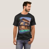ラグジュア素晴らしル絵を描なデジタルの作品(バンガロー) Tシャツ (正面フル)