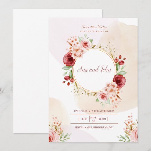 ラグジュア結婚リーズ 招待状 (正面/裏面)