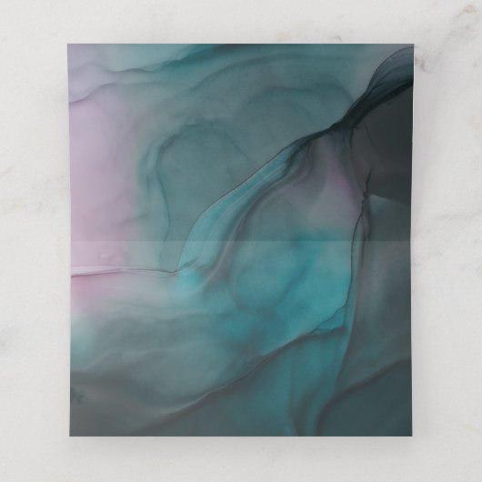 ラグジュエリートーンマーブルインクウォッシュ結婚ズ プレイスカード (内部開封)