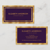 ラグジュエレガントアリーパープル&金ゴールド 名刺 (正面/裏面)