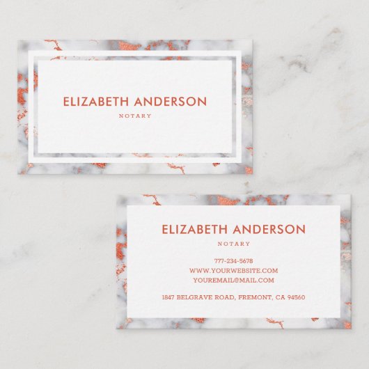 ラグジュエレガントアリーホワイトマーブル 名刺 (正面/裏面)