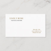 ラグジュシンプルアリー金ゴールドプロフェッショナルミニマリスト 名刺 (裏面)