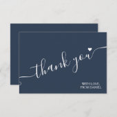 ラグジュモダンアリーダークブルーサンキューカード サンキューカード (正面/裏面)