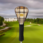 ラグジュータウペと金ゴールドプレイドゴルフヘッドカバー ゴルフヘッドカバー