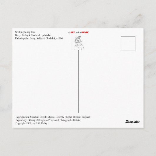 ラグタイムへの洗濯 ポストカード (裏面)