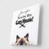 ラグドおもしろいル猫の壁時計 スクエア壁時計 (傾斜)