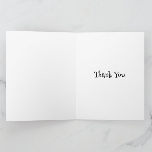 ラグドかわいらしル猫フローラありパーソナライズされたがとう カード (内部)