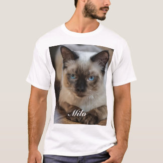 ラグドパーソナライズされたルの猫の写真と名前 Tシャツ