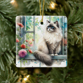 ラグドルキャットインウィンドウホームスウィートホーム セラミックオーナメント