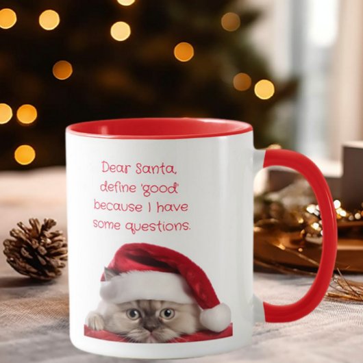 ラグドールおもしろいキャットサンタハットが良さを定義 マグカップ