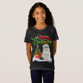ラグドールおもしろい猫好きクリスマス照明ラグドール猫 Tシャツ (正面フル)