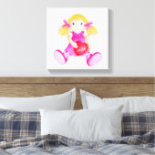 ラグドールお洒落ガールズあなたの名前を追加子供部屋アート キャンバスプリント (インサイチュ (寝室))