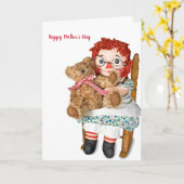 ラグドールとテディベアの母の日 カード (黄色い花)