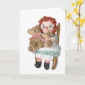 ラグドールとテディベアの誕生日 カード (黄色い花)