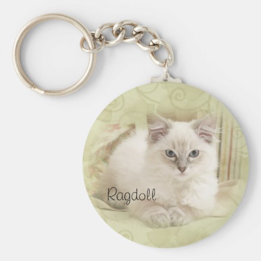 ラグドールのキーチェーングリーン キーホルダー (正面)